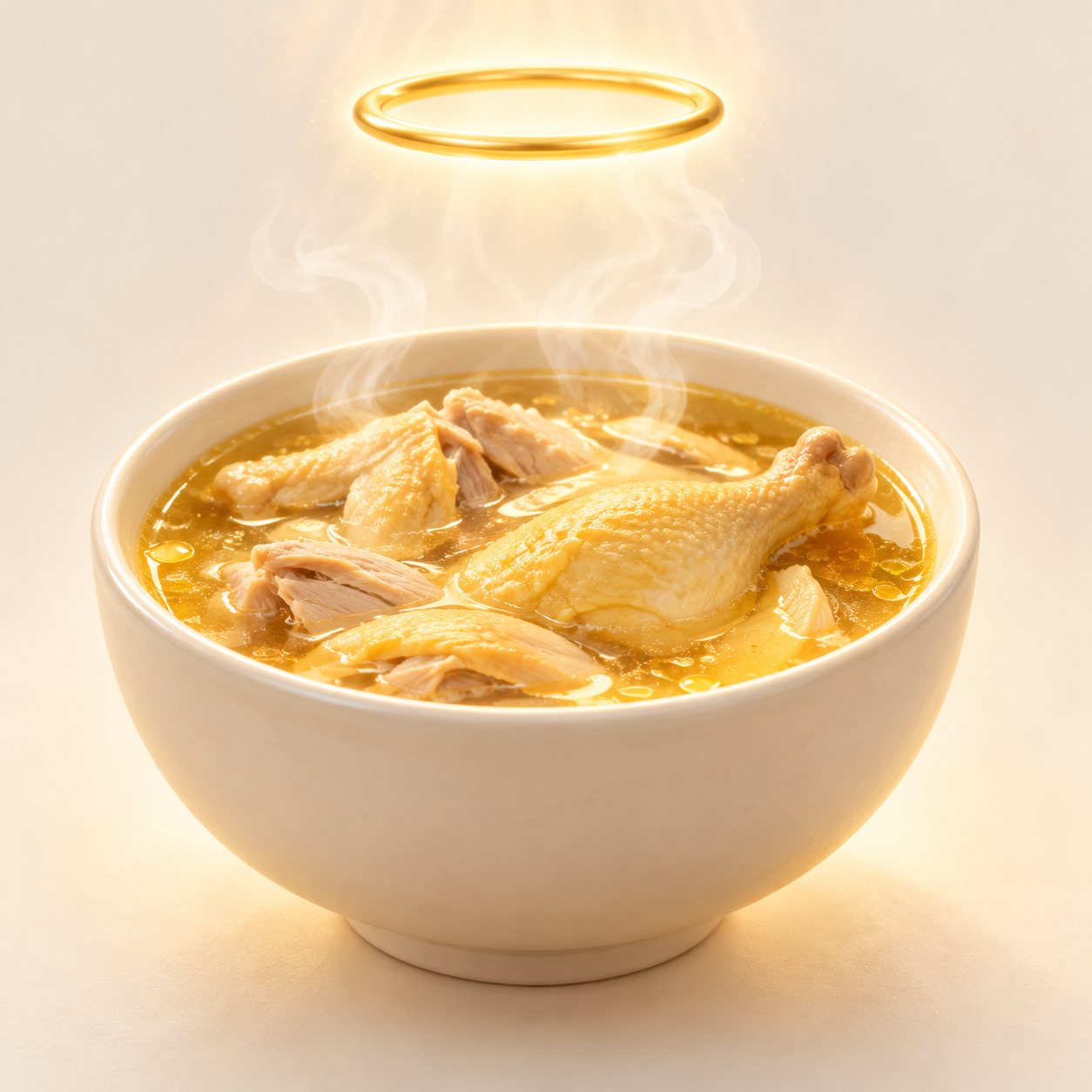 头顶光环的老母鸡汤